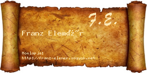 Franz Elemér névjegykártya