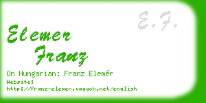 elemer franz business card